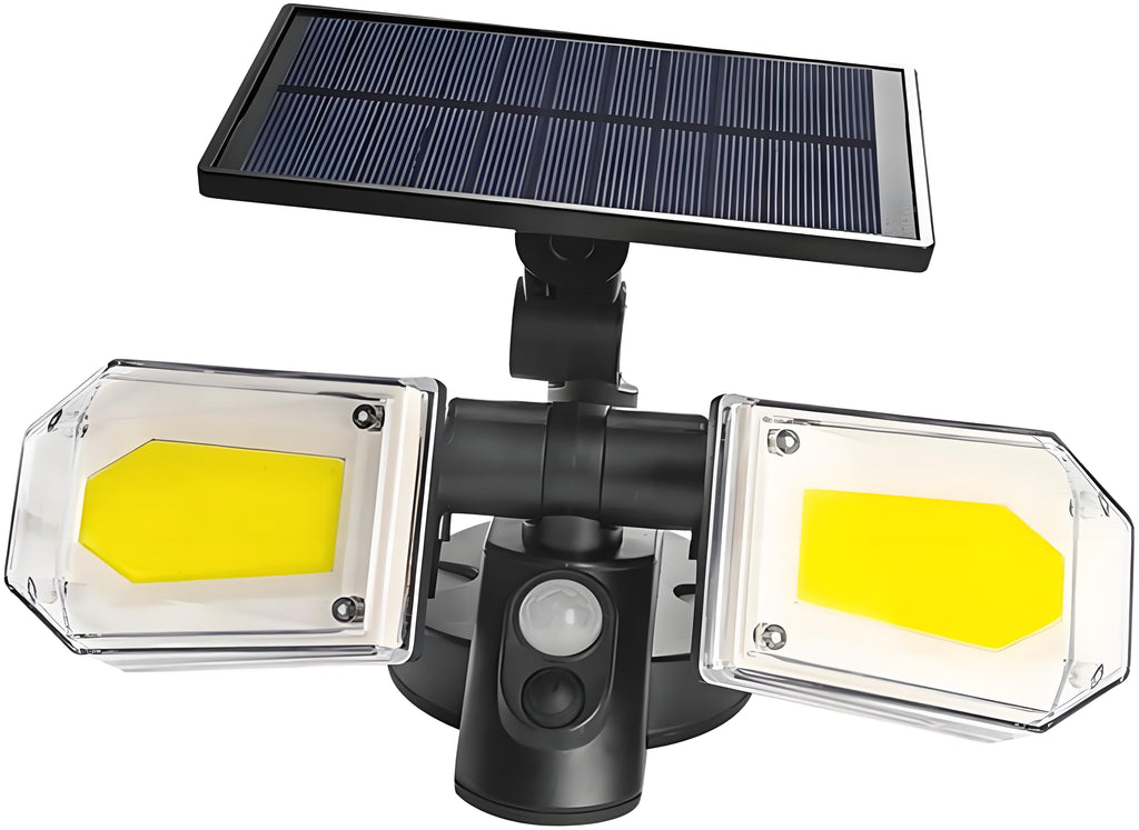 Solar Motion Sensor Wall Light: Double-Head Adjustable Cob LED Outdoor Light for Garden, Patio & Pathway