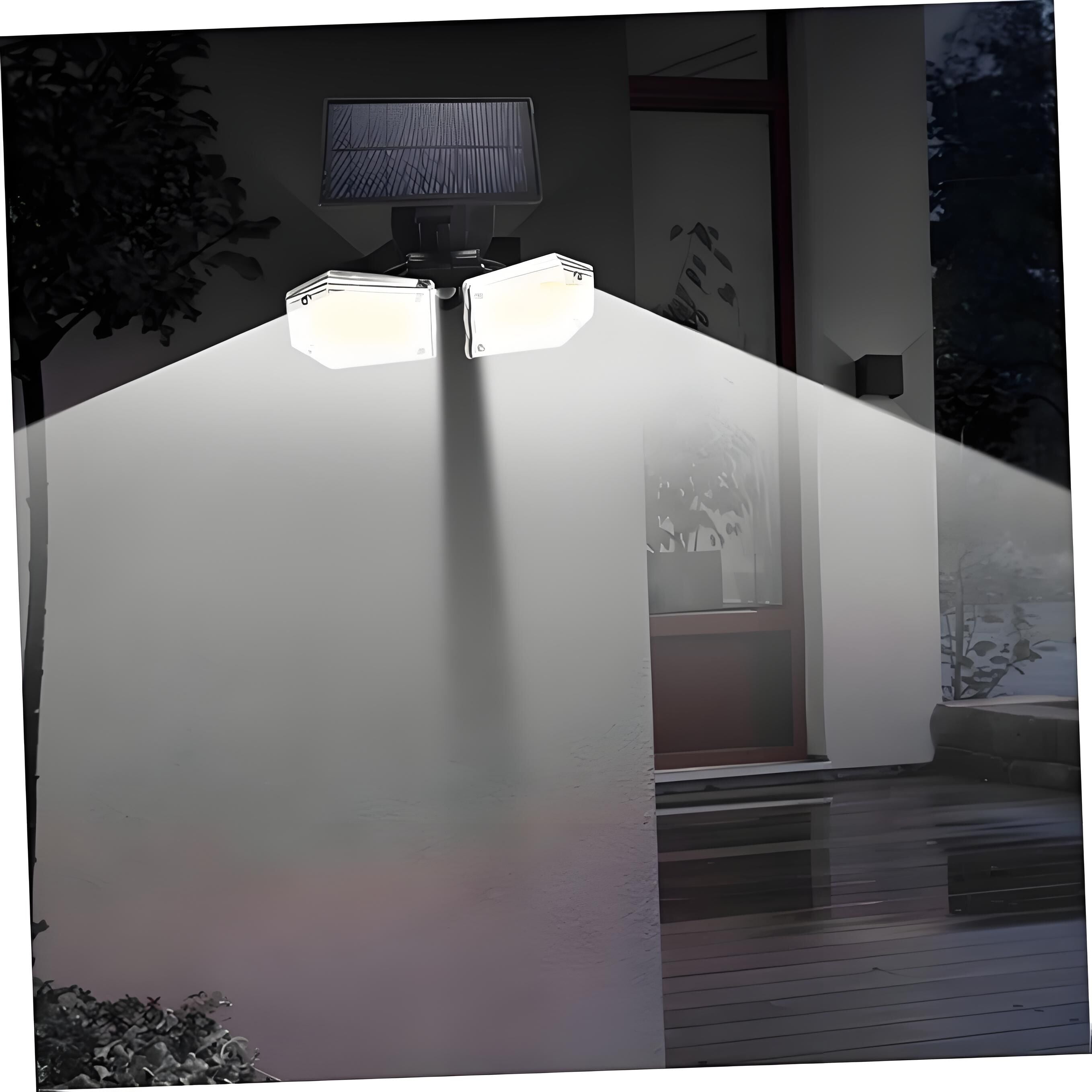 2-Pack Solar Motion Sensor Wall Lights: Double-Head Adjustable Cob LED Outdoor Lights for Garden, Patio & Pathway