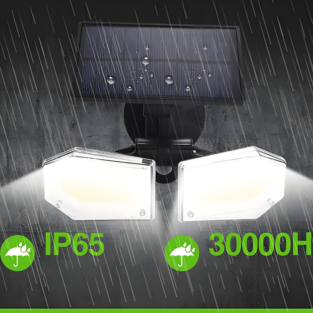 2-Pack Solar Motion Sensor Wall Lights: Double-Head Adjustable Cob LED Outdoor Lights for Garden, Patio & Pathway