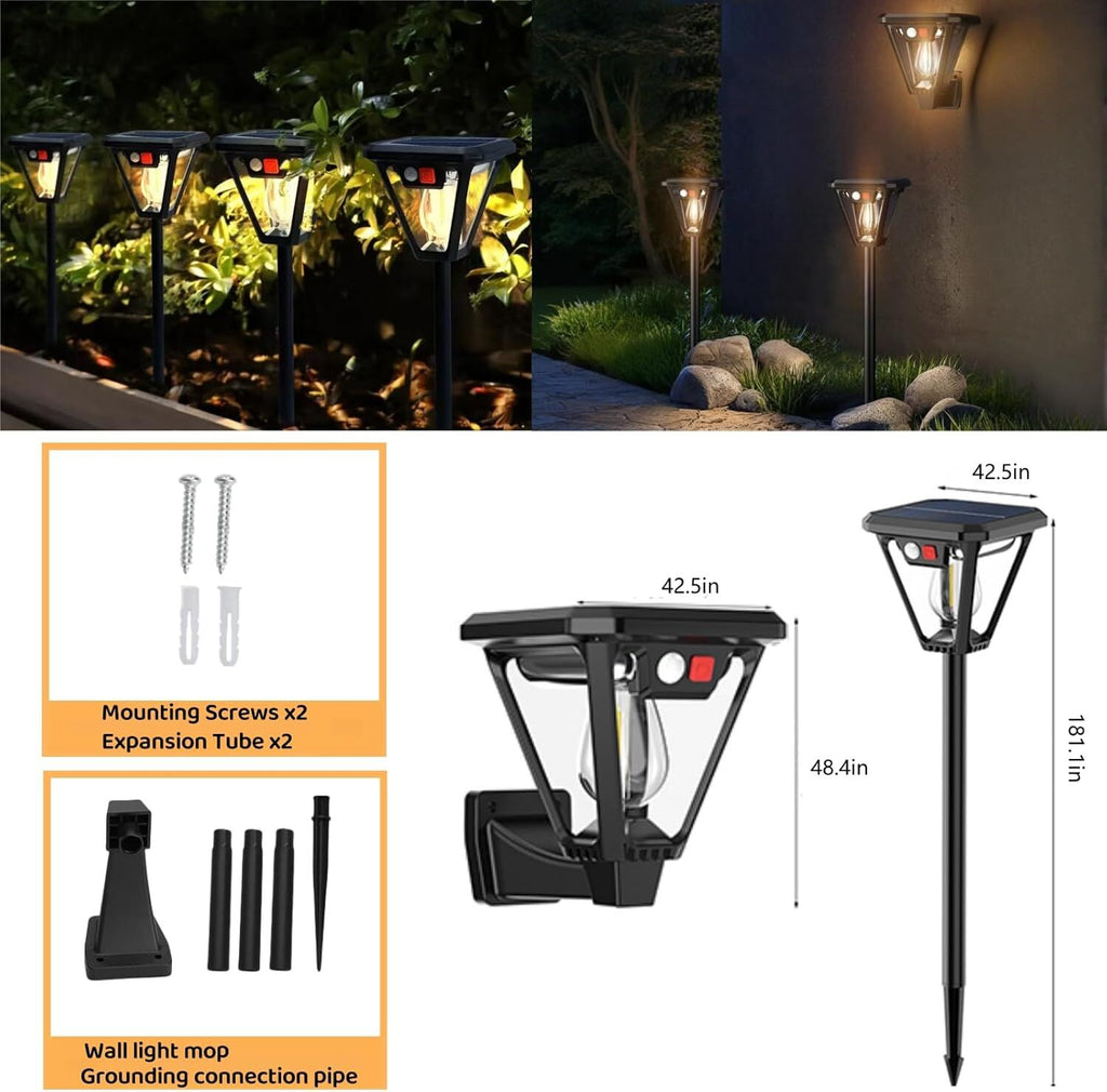 Solar Motion Sensor Wall Lights (2-Pack): 3-Mode Dusk-to-Dawn Waterproof for Patio, Garage & Garden Lighting