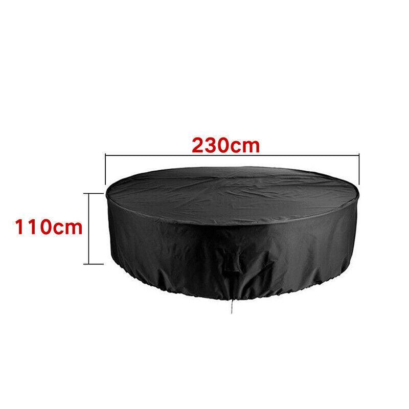 Outdoor Furniture Round 1.28M/1.85M/2.3M Cover Waterproof Garden Table Shelter - 230*110cm
