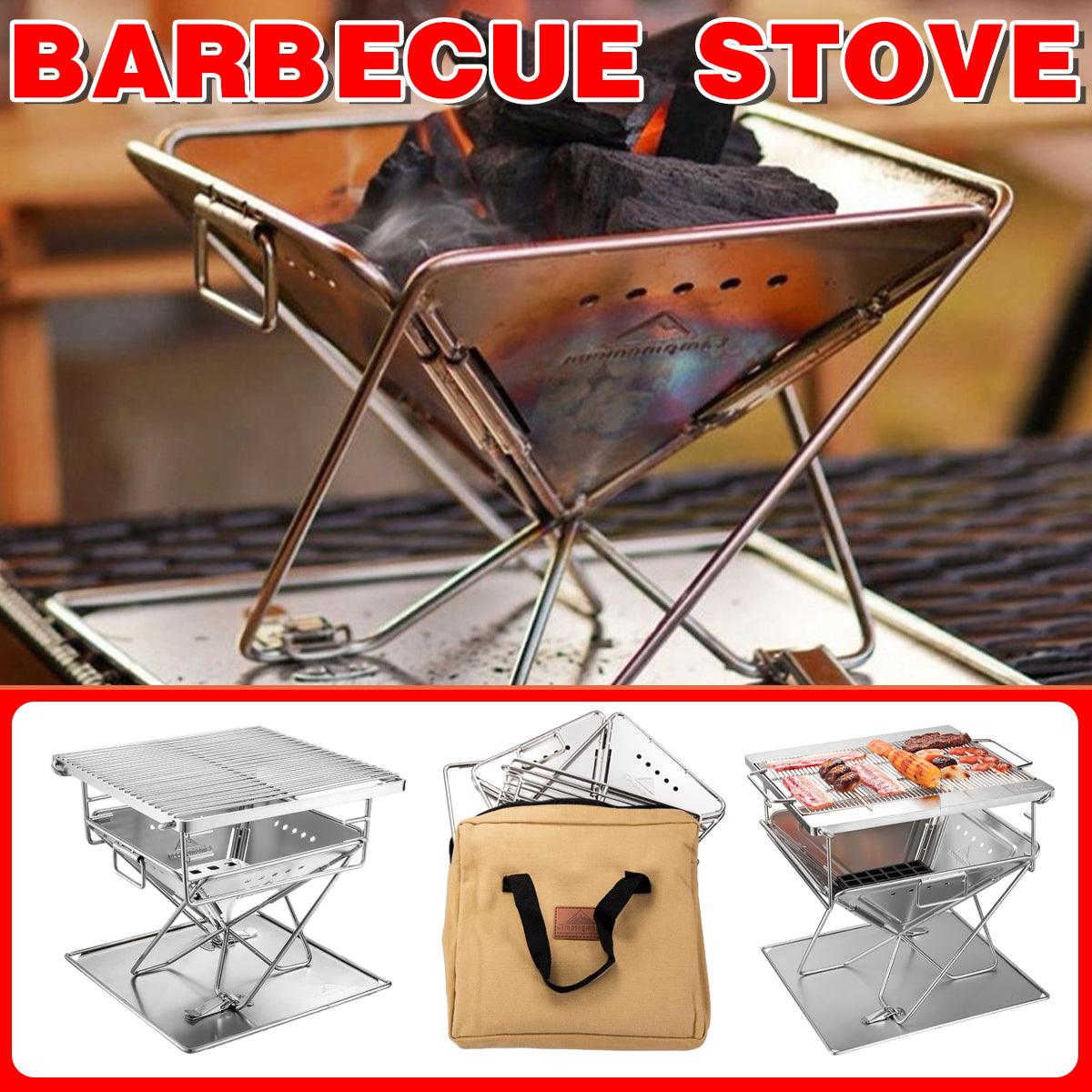 Camping Stainless Steel Collapsible Barbecue Grill Portable Outdoor BBQ Grill