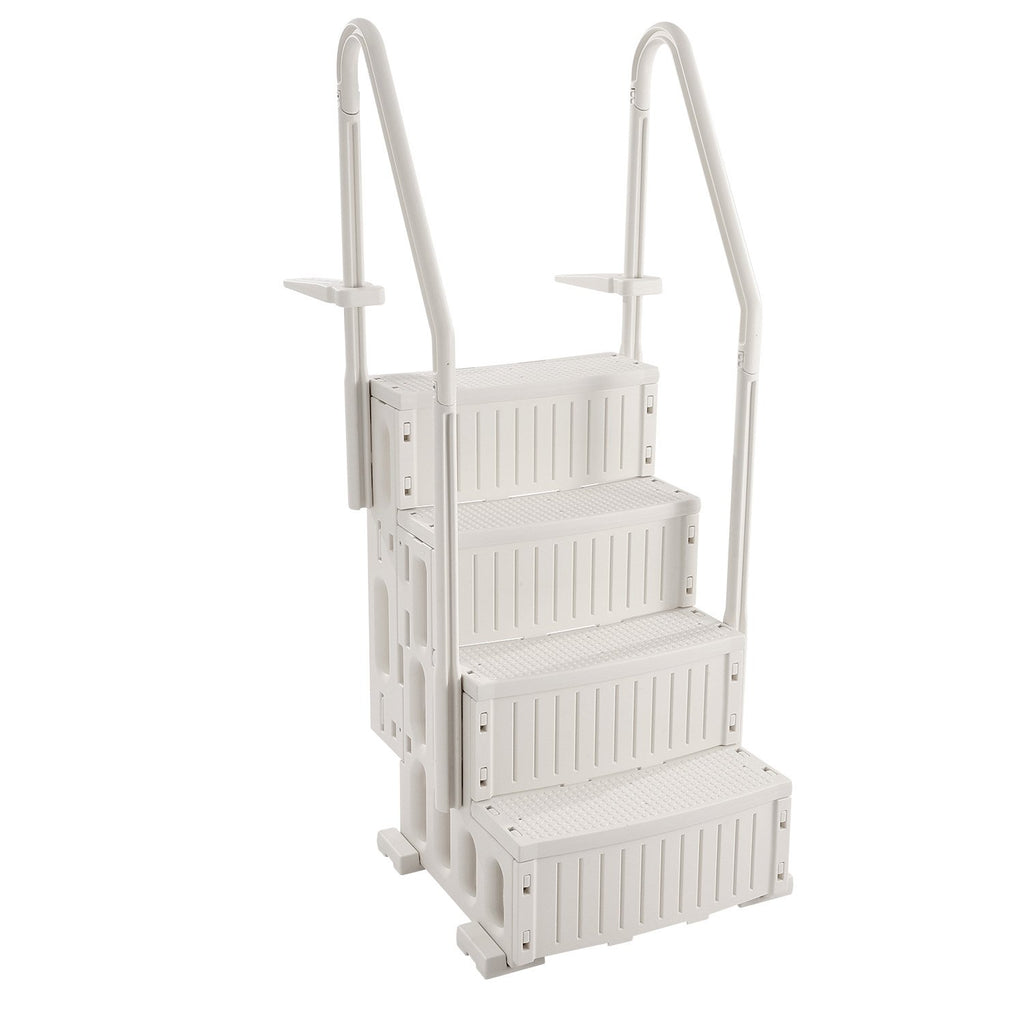 VEVOR 4-Step White Robust Pool Ladder of 2 Handrails for 1219.2-1371.6 mm Pools