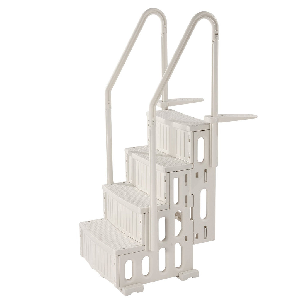 VEVOR 4-Step White Robust Pool Ladder of 2 Handrails for 1219.2-1371.6 mm Pools