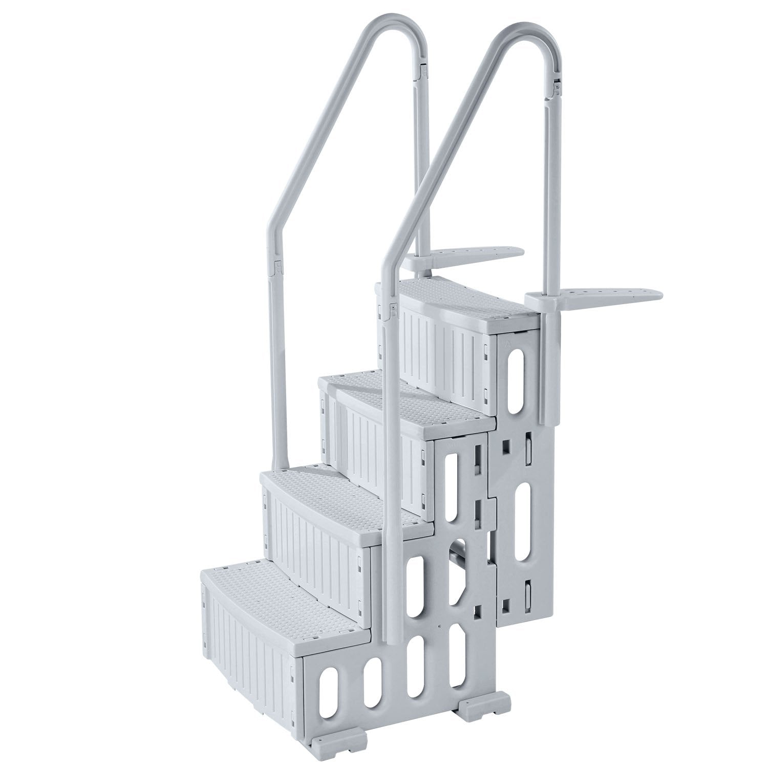 VEVOR 4-Step Grey Robust Pool Ladder of 2 Handrails for 1219.2-1371.6 mm Pools